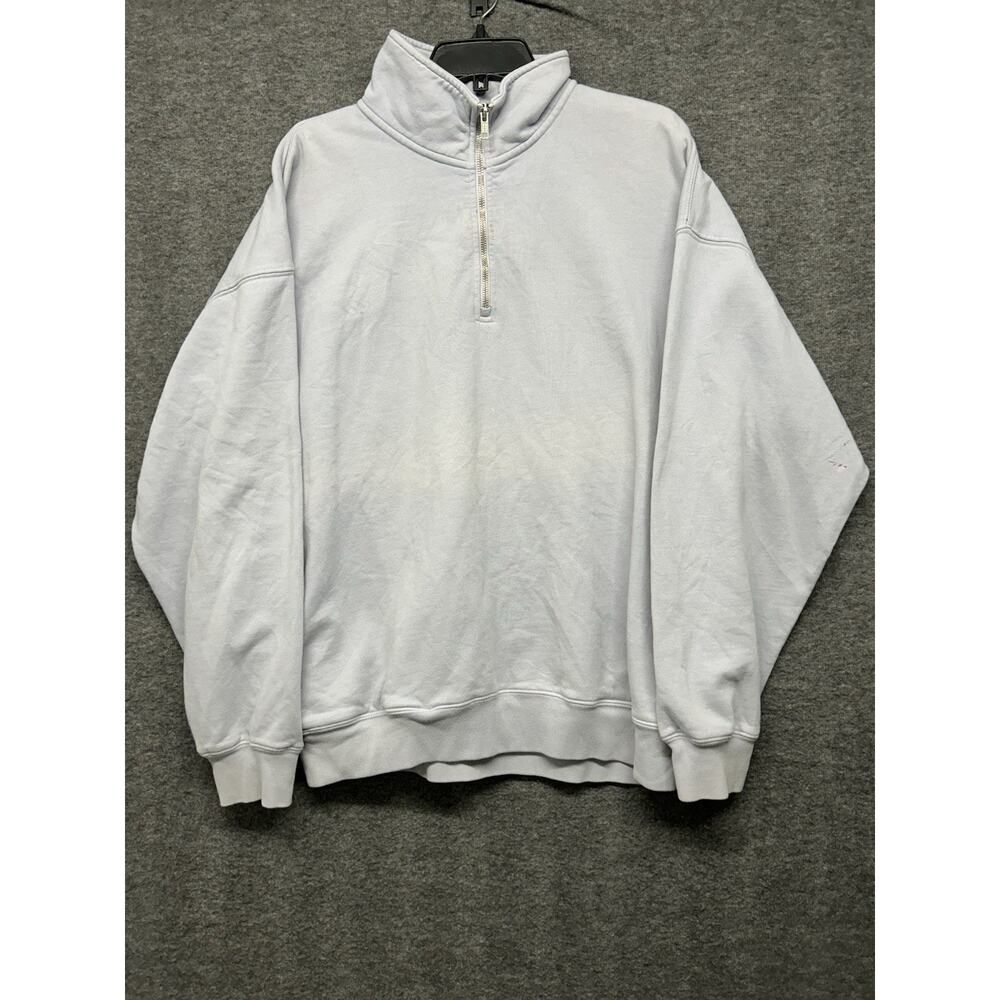 Brandy Melville Sweater Women One‎ Size Gray 1/4 Zip John Galt Pullover 60780